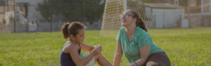 girls chatting outdoors